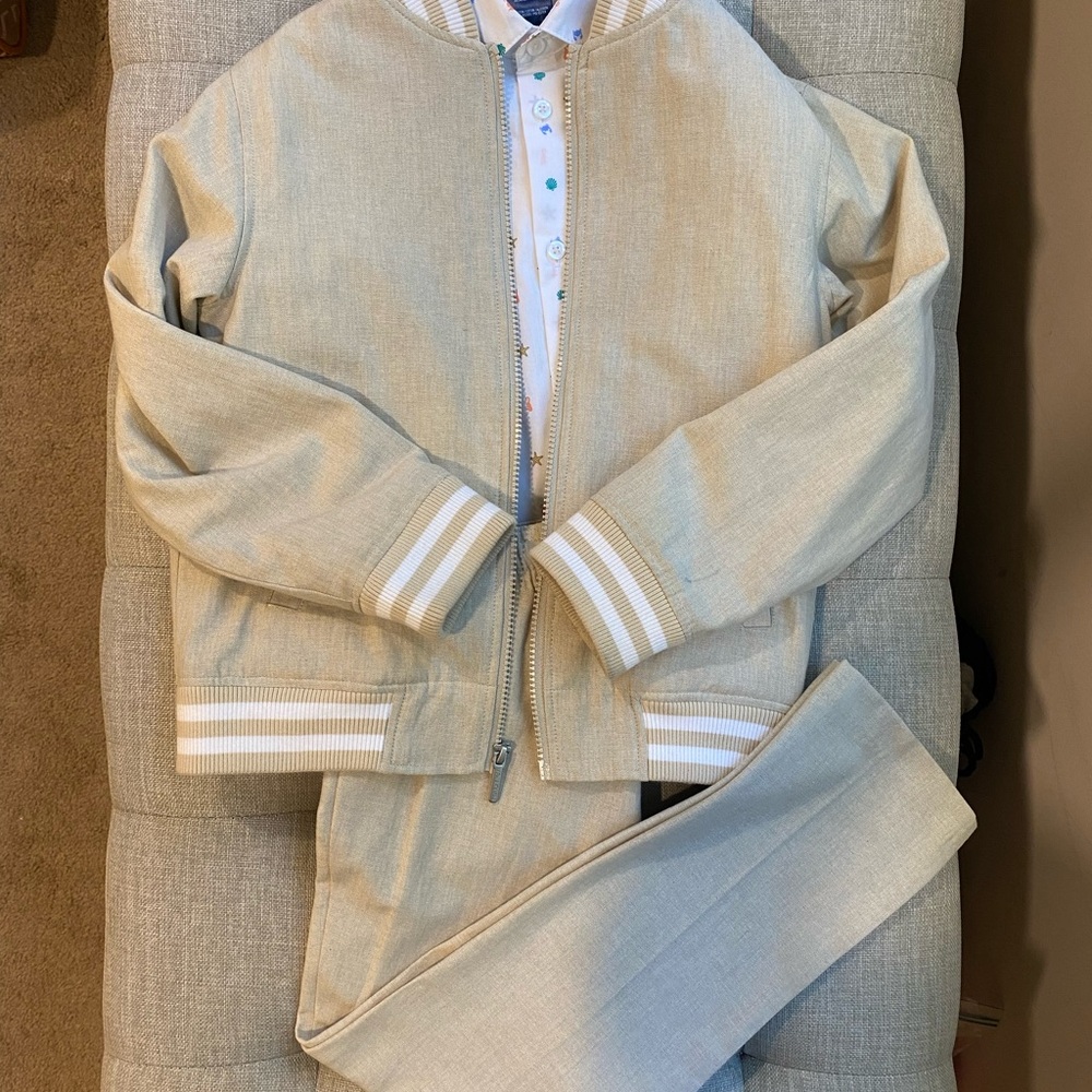 Nautica Beige Bomber Jacket Set sz 8